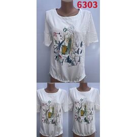 футболка жіноча 6303 white-grey р.48-58 "VERJINIA" недорого оптом від прямого постачальника