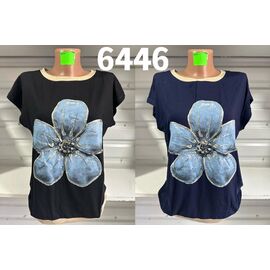 футболка жіноча 6446 black р.48-56 "VERJINIA" недорого оптом від прямого постачальника