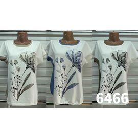 футболка жіноча 6466 white-blue р.48-58 "VERJINIA" недорого оптом від прямого постачальника