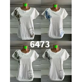 футболка жіноча 6473 white-khaki р.48-58 "VERJINIA" недорого оптом від прямого постачальника
