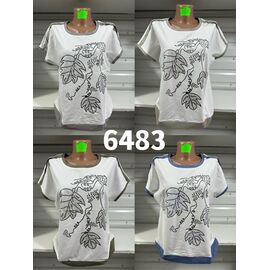 футболка жіноча 6483 white-grey р.48-58 "VERJINIA" недорого оптом від прямого постачальника