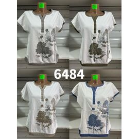 футболка жіноча 6484 white-khaki р.48-58 "VERJINIA" недорого оптом від прямого постачальника