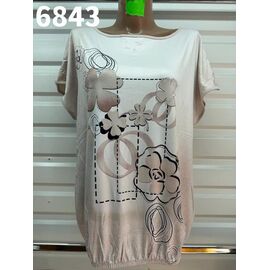 футболка жіноча 6843 beige р.48-56 "VERJINIA" недорого оптом від прямого постачальника