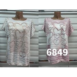 футболка жіноча 6849 beige р.48-56 "VERJINIA" недорого оптом від прямого постачальника