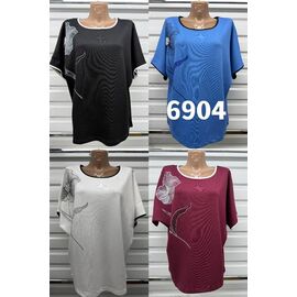 футболка жіноча 6904 black р.50-56 "VERJINIA" недорого оптом від прямого постачальника