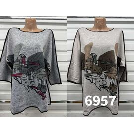 Светр жіночий 6957 beige р.50-56 "VERJINIA" недорого оптом від прямого постачальника