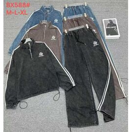 Костюм спортивний жіночий теплий BX588 black р.42-50 "FLORA" недорого оптом від прямого постачальника