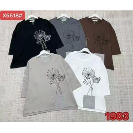 футболка жіноча P5518 mix р.52-54 "FLORA" недорого оптом від прямого постачальника