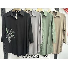 Сорочка жіноча 3087 green р.4XL-6XL "Immei" недорого оптом від прямого постачальника