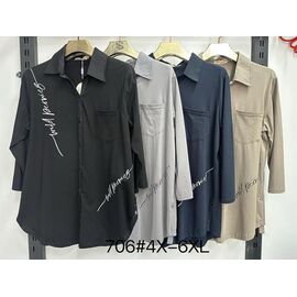 Сорочка жіноча 706 l.grey р.4XL-6XL "Immei" недорого оптом від прямого постачальника