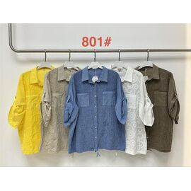 Сорочка жіноча літня 801 yellow р.3XL-6XL "Immei" недорого оптом від прямого постачальника