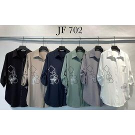 Сорочка жіноча JF702 grey р.4XL-6XL "Immei" недорого оптом від прямого постачальника