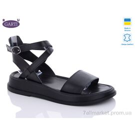 Босоніжки жіночі літні Літо 0145 чорна шкіра (6 пар р.36-40) "Garti" недорого оптом від прямого постачальника