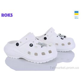 Фотография Кроксы женские летние Лето 1410-2-6 білий (6 пар р.36-40) "Roks" недорого оптом от прямого поставщика