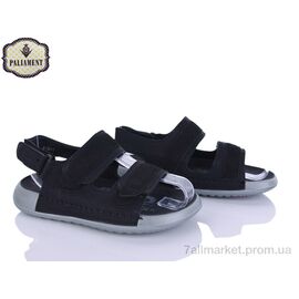 Фотография Сандалии детские летние Лето B15 black (8 пар р.32-37) "PALIAMENT" недорого оптом от прямого поставщика