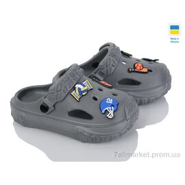Фотография Кроксы детские летние Лето 1300 т.сірий (6 пар р.24-35) "Golden Lion" недорого оптом от прямого поставщика