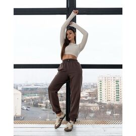Штани спортивні жіночі Б314 brown р.S-XL "AZNA" недорого оптом від прямого постачальника