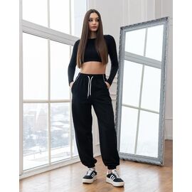 Штани спортивні жіночі Б81 black р.S-XL "AZNA" недорого оптом від прямого постачальника