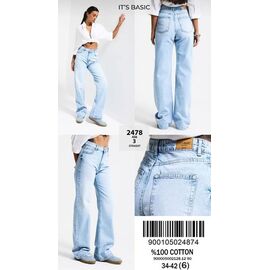 Джинси жіночі 2478-4S6-3 l.blue р.34-42 "Jeans Style" недорого оптом від прямого постачальника