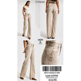 Джинси жіночі 2478-4S6-76 beige р.34-42 "Jeans Style" недорого оптом від прямого постачальника