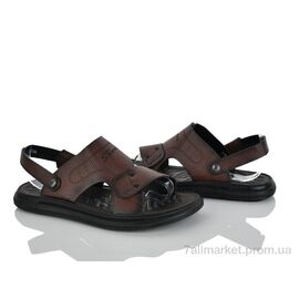 Сандалії чоловічі літні Літо F82 brown (8 пар р.40-45) "CAB" недорого оптом від прямого постачальника