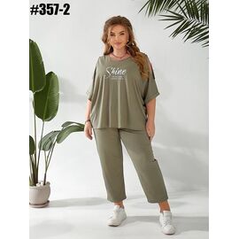 Фотография Костюм женский 357-2 khaki р.50-56 "ZLATA" недорого оптом от прямого поставщика