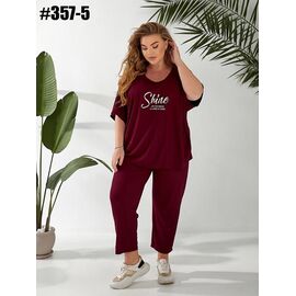 Фотография Костюм женский 357-5 wine р.50-56 "ZLATA" недорого оптом от прямого поставщика