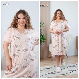 Нічня жіноча 23010 beige р.2XL-5XL "Vehuiah" недорого оптом від прямого постачальника