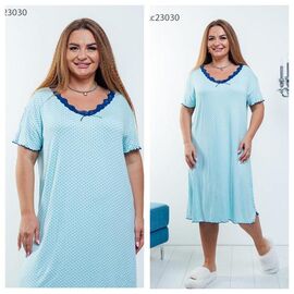 Нічня жіноча 23030 l.blue р.2XL-5XL "Vehuiah" недорого оптом від прямого постачальника