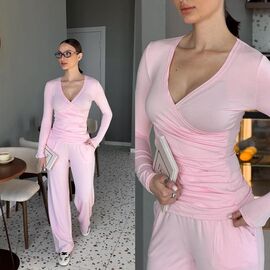 Костюм жіночий 6062 pink р.42-50 "LINDA" недорого оптом від прямого постачальника