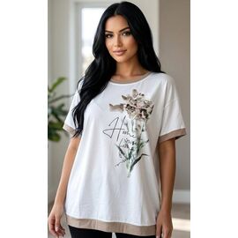 футболка жіноча 25021 white-beige р.50-56 "PULSE" недорого оптом від прямого постачальника