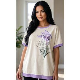 футболка жіноча 25021 white-lilac р.50-56 "PULSE" недорого оптом від прямого постачальника