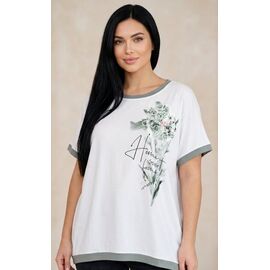 футболка жіноча 25021 white-mint р.50-56 "PULSE" недорого оптом від прямого постачальника