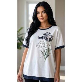 футболка жіноча 25021 white-navy р.50-56 "PULSE" недорого оптом від прямого постачальника