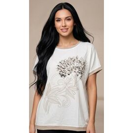 футболка жіноча 25022 white-beige р.50-56 "PULSE" недорого оптом від прямого постачальника
