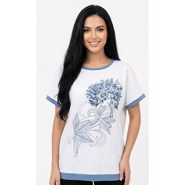 футболка жіноча 25022 white-l.blue р.50-56 "PULSE" недорого оптом від прямого постачальника