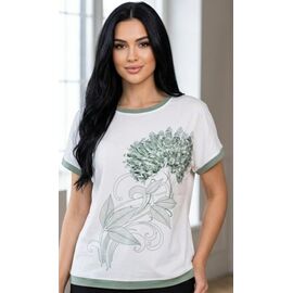 футболка жіноча 25022 white-mint р.50-56 "PULSE" недорого оптом від прямого постачальника