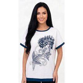 футболка жіноча 25022 white-navy р.50-56 "PULSE" недорого оптом від прямого постачальника