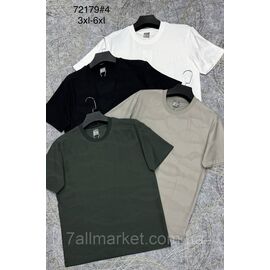 Фотография Футболка мужская молодёжная полу-батал р-р оверсайз 3XL-6XL (3цв) "PROSTOMEN" недорого оптом от прямого поставщика