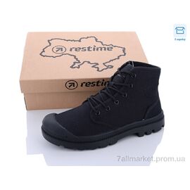 Кеди чоловічі зручні Весна/осінь HMB23444 black (8 пар р.41-46) "Restime" недорого оптом від прямого постачальника