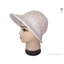 Панама жіноча Літо 0707 білий (4 шт. р.сітка56-60) "Mabi" недорого оптом від прямого постачальника