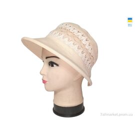 Панама жіноча Літо 0708 бежевий (4 шт. р.сітка56-60) "Mabi" недорого оптом від прямого постачальника