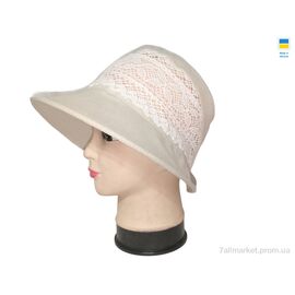Панама жіноча Літо 0712 бежевий (4 шт. р.сітка56-60) "Mabi" недорого оптом від прямого постачальника