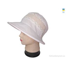 Панама жіноча Літо 0695 білий (4 шт. р.сітка56-60) "Mabi" недорого оптом від прямого постачальника