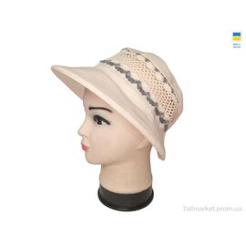 Панама жіноча Літо 0697 бежевий (4 шт. р.сітка56-60) "Mabi" недорого оптом від прямого постачальника