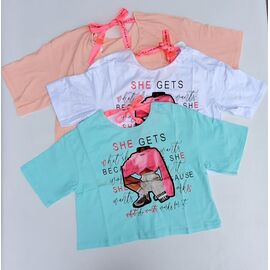 Фотография Футболка детская на девочку ML4752 white р.8-16 "Meloria" недорого оптом от прямого поставщика