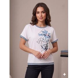 футболка жіноча 25021 white-l.blue р.50-56 "Elena&Vika" недорого оптом від прямого постачальника