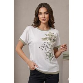 футболка жіноча 25021 white-mint р.50-56 "Elena&Vika" недорого оптом від прямого постачальника