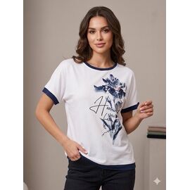 футболка жіноча 25021 white-navy р.50-56 "Elena&Vika" недорого оптом від прямого постачальника