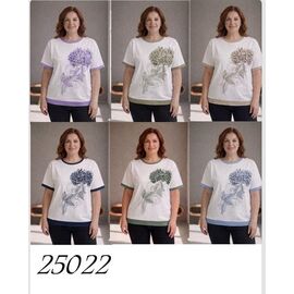 футболка жіноча 25022 white-lilac р.50-56 "Elena&Vika" недорого оптом від прямого постачальника